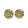 Starborn Gold Quartz Drusy Earrings in Sterling Silver