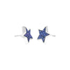 Starborn Purple Drusy Star Post Earrings in Sterling Silver