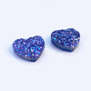 Drusy Heart Cabochons 10mm - 1 pair
