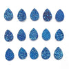 Drusy Cobalt Blue Small Pear Cabochons 14mm - 15 pieces