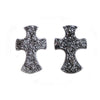 Drusy Black Cross Cabochons 18mm - 1 pair