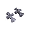 Drusy Black Cross Cabochons 18mm - 1 pair