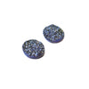 Drusy Black Oval Cabochons 10mm - 1 pair