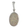 Starborn Iridescent White Quartz Drusy Pendant in Sterling Silver