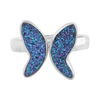 Starborn Blue Drusy Butterfly Ring in Sterling Silver