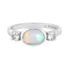 Starborn Ethiopian Opal Ring with Topaz Accents in Sterling Silver