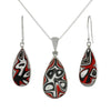Starborn Red Fordite Earrings in Sterling Silver – (long pear)