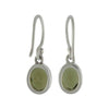 Starborn Moldavite Faceted Oval Earrings in Sterling Silver