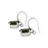 Starborn Moldavite Faceted Oval Drop Earrings in Sterling SIlver