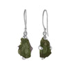 Starborn Sterling Silver Natural Raw Moldavite Small Earrings