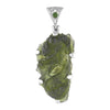 Starborn Carved Dragon Moldavite Pendant in Sterling Silver