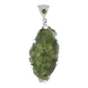 Starborn Carved Dragon Moldavite Pendant in Sterling Silver