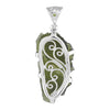 Starborn Carved Dragon Moldavite Pendant in Sterling Silver