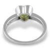 Starborn Faceted Heart Shaped Moldavite Sterling Silver Ring