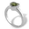 Starborn Faceted Heart Shaped Moldavite Sterling Silver Ring