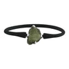 Starborn Natural 10-15 Carat Moldavite in Sterling Silver Bale on Silicon Bracelet