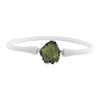 Starborn Natural 10-15 Carat Moldavite in Sterling Silver Bale on Silicon Bracelet