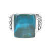 Starborn Peruvian Blue Opal Men’s Style Ring in Sterling Silver