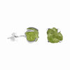 Starborn Rough Peridot Crystal Post Earrings in Sterling Silver