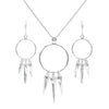 Starborn Quartz Crystal Boho Pendant and Earring Set in Sterling Silver