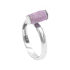 Starborn Ruby Crystal Bar Ring aus Sterlingsilber 