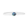 Starborn Reversible Round Ammolite and Abalone Shell Silicone Band Bracelet
