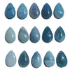 Medieval Swedish Ore Glass Pear Cabochons 20mm - 15 pieces