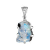 Starborn Rainbow Moonstone Rough Pendant in Sterling Silver with Filigree Bale