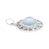 Starborn Rainbow Moonstone Moon Phases Pendant in Sterling Silver