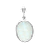 Starborn Rainbow Moonstone Rough Oval Pendant in Sterling Silver