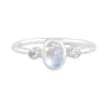 Starborn Rainbow Moonstone Ring with Topaz Accents in Sterling Silver