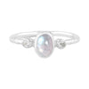 Starborn Rainbow Moonstone Ring with Topaz Accents in Sterling Silver