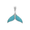 Starborn Sleeping Beauty Turquoise Inlaid Whale Tail Pendant in Sterling Silver