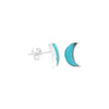 Starborn Turquoise Crescent Moon Post Earrings in Sterling Silver