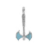 Starborn Turquoise Battle Axe Pendant in Sterling Silver