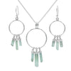 Starborn Green Tourmaline Boho Pendant and Earring Set in Sterling Silver