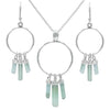 Starborn Green Tourmaline Boho Pendant and Earring Set in Sterling Silver