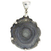 Desert Rose Chalcedony Drusy Sterling Silver Pendant