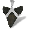 Fossil genuine black Sharktooth Sterling Silver Pendant