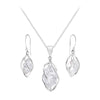 Starborn Sterling Silver natural Herkimer Diamond Quartz Pendant and Earrings with 16" Chain