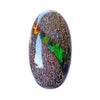 Fossiler Dinosaurierknochen mit Ammolit-Inlay, großer Cabochon 40 mm – 1 Stück