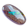 Fossiler Dinosaurierknochen mit Ammolit-Inlay, großer Cabochon 40 mm – 1 Stück
