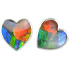 Starborn Ammolite Heart Sterling Silver Post Earrings