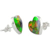 Starborn Ammolite Heart Sterling Silver Post Earrings