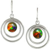 Starborn Ammolite Sterling Silver Pendant and Earring Set - Graduated Orbit Design