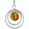 Starborn Ammolite Sterling Silver Pendant and Earring Set - Graduated Orbit Design