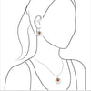 Starborn Ammolite Sterling Silver Pendant and Earring Set - Graduated Orbit Design