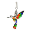 Starborn Ammolite and Sterling Silver Hummingbird Pendant