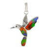 Starborn Ammolite and Sterling Silver Hummingbird Pendant