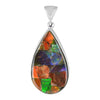 Starborn Ammolite and Sterling Silver pear Shape Pendant - Large